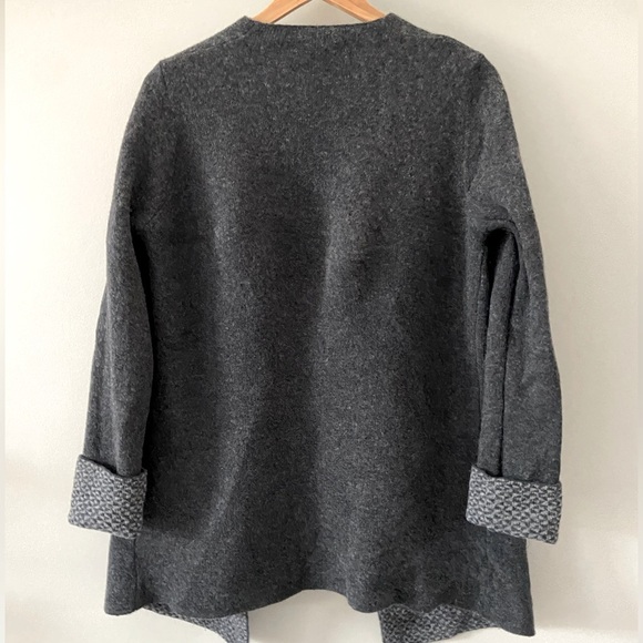 Women's Gray Cardigan Sweater - Picture 4 of 5